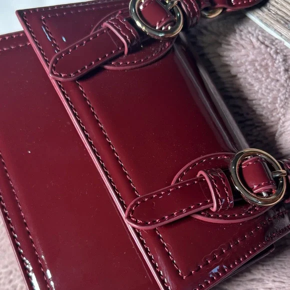 Call It Spring Glossy Burgundy Mini Top-Handle Bag - Picture 5 of 12